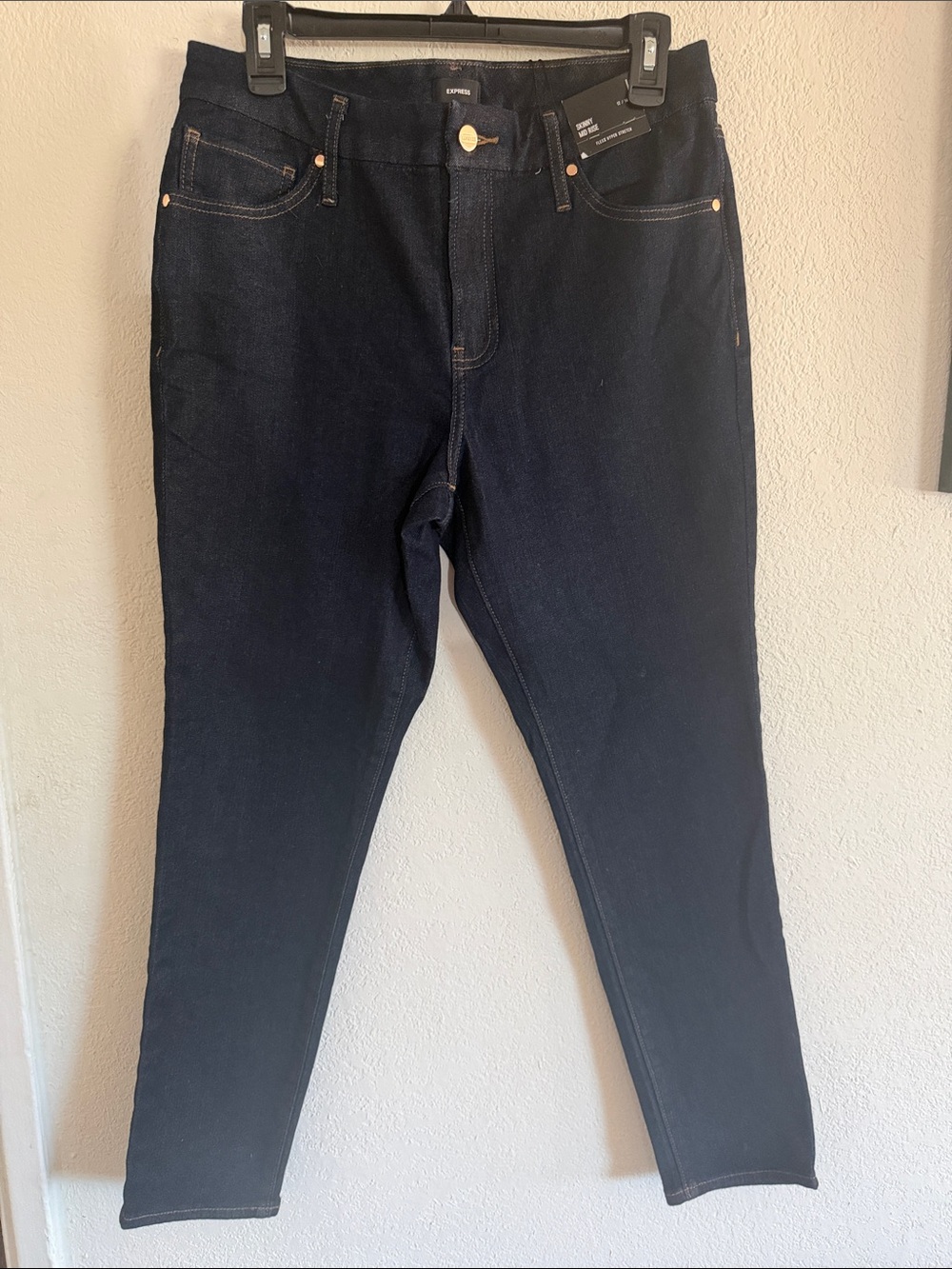 Express Dark Indigo High-Rise Skinny Jeans - Navy